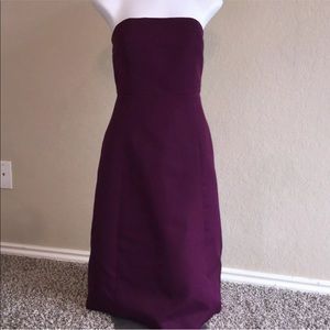 J Crew Burgundy Maroon Strapless A Line Dress 4